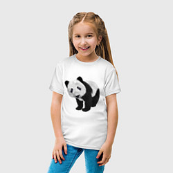 Футболка хлопковая детская Панда, цвет: белый — фото 2
