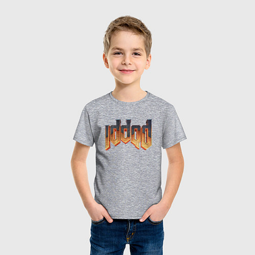 Детская футболка IDDQD DOOM / Меланж – фото 3