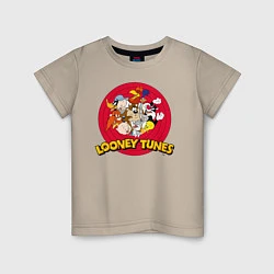 Футболка хлопковая детская Looney Tunes, цвет: миндальный