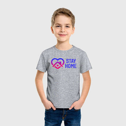 Детская футболка Сидим Дома / Меланж – фото 3