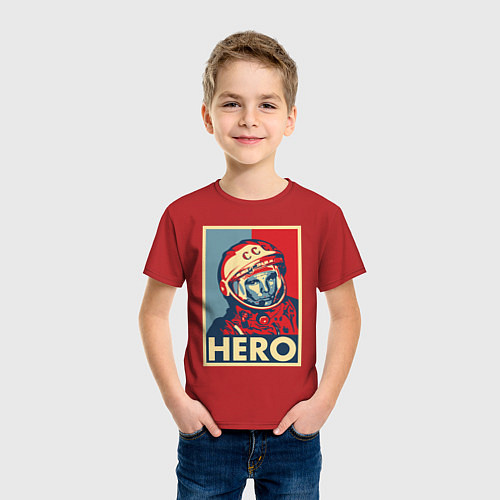 Детская футболка ЮРИЙ ГАГАРИН / Красный – фото 3