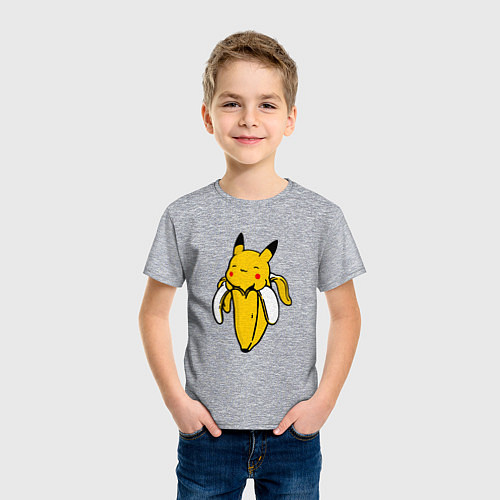 Детская футболка Пикачу-банан / Меланж – фото 3