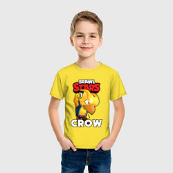 Футболка хлопковая детская BRAWL STARS CROW PHOENIX, цвет: желтый — фото 2