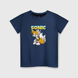 Футболка хлопковая детская Sonic, цвет: тёмно-синий