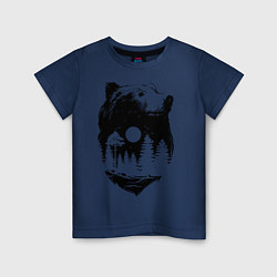 Футболка хлопковая детская Bear, цвет: тёмно-синий