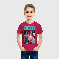 Футболка хлопковая детская Supergirl - CatCo, цвет: маджента — фото 2