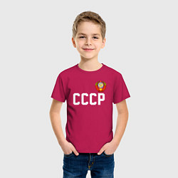 Футболка хлопковая детская СССР, цвет: маджента — фото 2