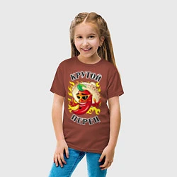Футболка хлопковая детская Крутой мексиканский перец, цвет: кирпичный — фото 2