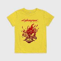 Футболка хлопковая детская CYBERPUNK 2077, цвет: желтый