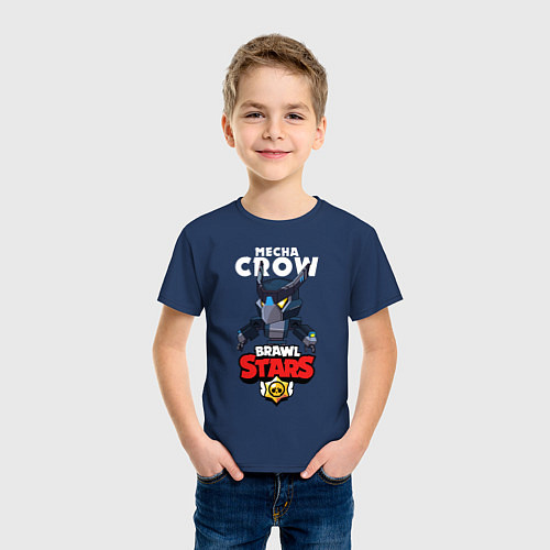 Детская футболка B S MECHA CROW / Тёмно-синий – фото 3