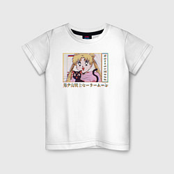 Футболка хлопковая детская Sailor Moon Usagi Tsukino Luna, цвет: белый