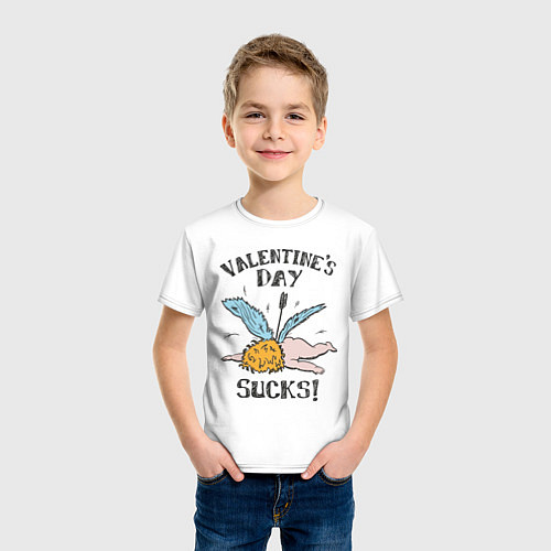 Детская футболка Valentines day sucks / Белый – фото 3