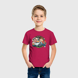 Футболка хлопковая детская Back to the Future, цвет: маджента — фото 2