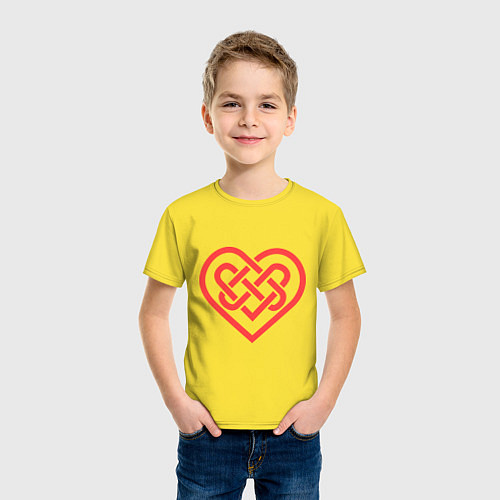 Детская футболка Сердце: кельтский узел / Желтый – фото 3