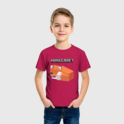 Футболка хлопковая детская MINERCRAFT, цвет: маджента — фото 2