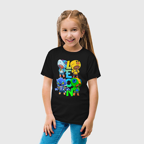 Детская футболка Brawl Stars Leon Quattro / Черный – фото 4