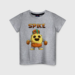 Футболка хлопковая детская Brawl Stars Robot Spike, цвет: меланж