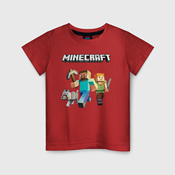 Футболка хлопковая детская MINECRAFT, цвет: красный