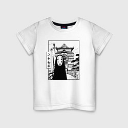Футболка хлопковая детская No-Face Spirited Away Ghibli, цвет: белый