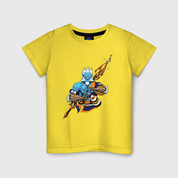 Футболка хлопковая детская Phantom lancer art, цвет: желтый