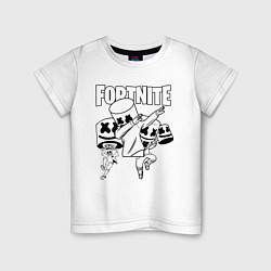 Футболка хлопковая детская FORTNITE x MARSHMELLO, цвет: белый