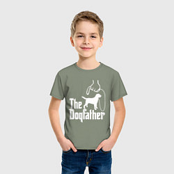 Футболка хлопковая детская The Dogfather - пародия, цвет: авокадо — фото 2