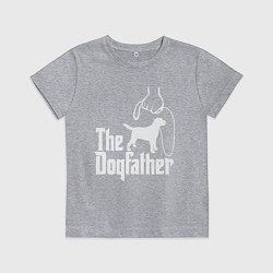 Футболка хлопковая детская The Dogfather - пародия, цвет: меланж