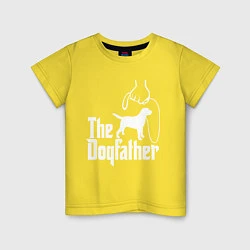 Футболка хлопковая детская The Dogfather - пародия, цвет: желтый