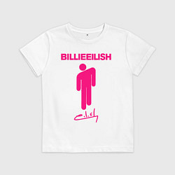 Футболка хлопковая детская BILLIE EILISH, цвет: белый