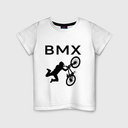 Футболка хлопковая детская Велоспорт BMX Z, цвет: белый