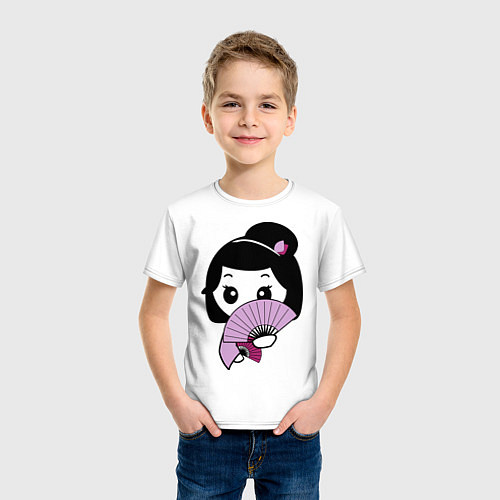 Детская футболка Гейша / Белый – фото 3