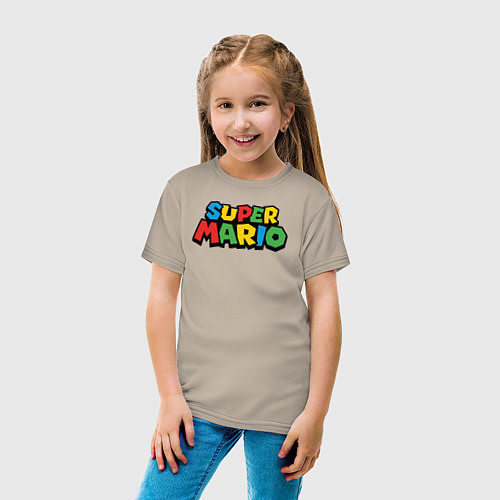 Детская футболка Super mario / Миндальный – фото 4