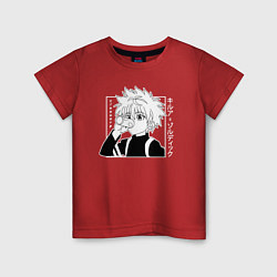 Футболка хлопковая детская Killua Hunter x Hunter Киллуа, цвет: красный