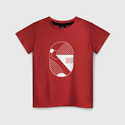 Футболка хлопковая детская Абстрактный минимализм, цвет: красный