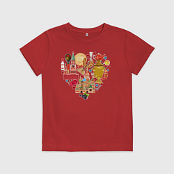 Футболка хлопковая детская LOVE RUSSIA, цвет: красный