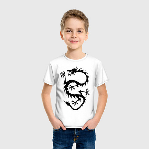 Детская футболка Дракон-змей / Белый – фото 3