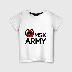 Футболка хлопковая детская Omsk army, цвет: белый