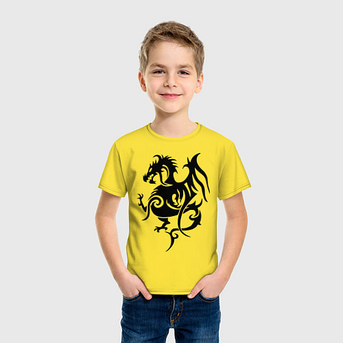 Детская футболка Геральдический дракон / Желтый – фото 3
