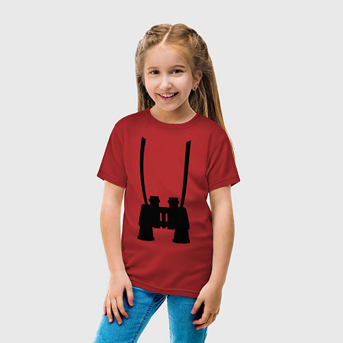 Детская футболка Бинокль / Красный – фото 4
