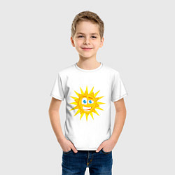 Футболка хлопковая детская Летнее солнце, цвет: белый — фото 2