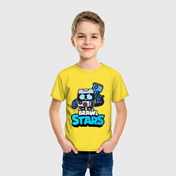 Футболка хлопковая детская Virus 8 bit brawl stars Blue, цвет: желтый — фото 2