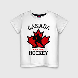 Футболка хлопковая детская Canada Hockey, цвет: белый