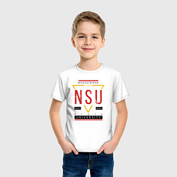 Футболка хлопковая детская NSU, цвет: белый — фото 2