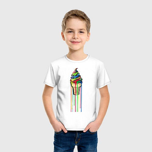 Детская футболка МОРОЖЕНОЕ РАДУГА / Белый – фото 3