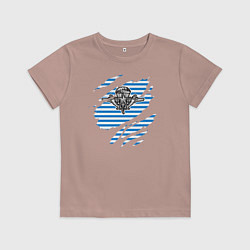 Футболка хлопковая детская Рваная тельняшка, цвет: пыльно-розовый