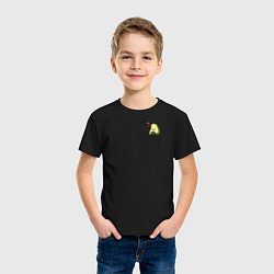 Футболка хлопковая детская Авокадо в кармане, цвет: черный — фото 2