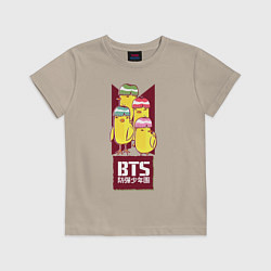 Футболка хлопковая детская BTS Чики, цвет: миндальный