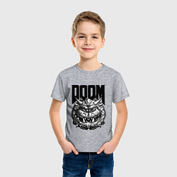 Футболка хлопковая детская КАКОДЕМОН DOOM Z, цвет: меланж — фото 2
