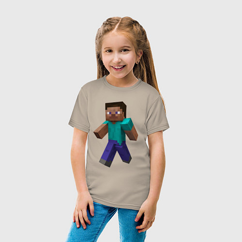 Детская футболка Minecraft персонаж / Миндальный – фото 4