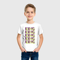 Футболка хлопковая детская KING, цвет: белый — фото 2